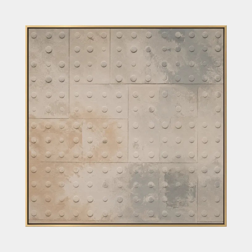 Wabi-Sabi abstract oil painting showing layered abstract marks, texture and expressive painterly movement in a brown palette.