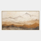 Wabi-Sabi abstract oil painting showing layered abstract marks, texture and expressive painterly movement in a beige palette.