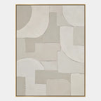 Wabi-Sabi abstract oil painting showing layered abstract marks, texture and expressive painterly movement in a grey palette.