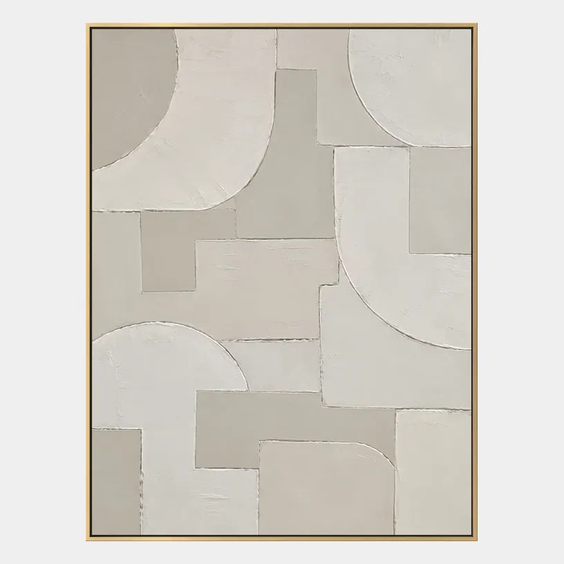 Wabi-Sabi abstract oil painting showing layered abstract marks, texture and expressive painterly movement in a grey palette.