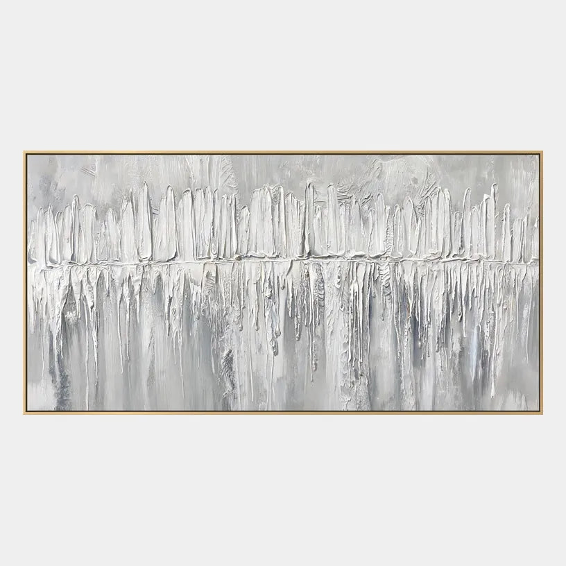 Wabi-Sabi abstract oil painting showing layered abstract marks, texture and expressive painterly movement in a grey palette.