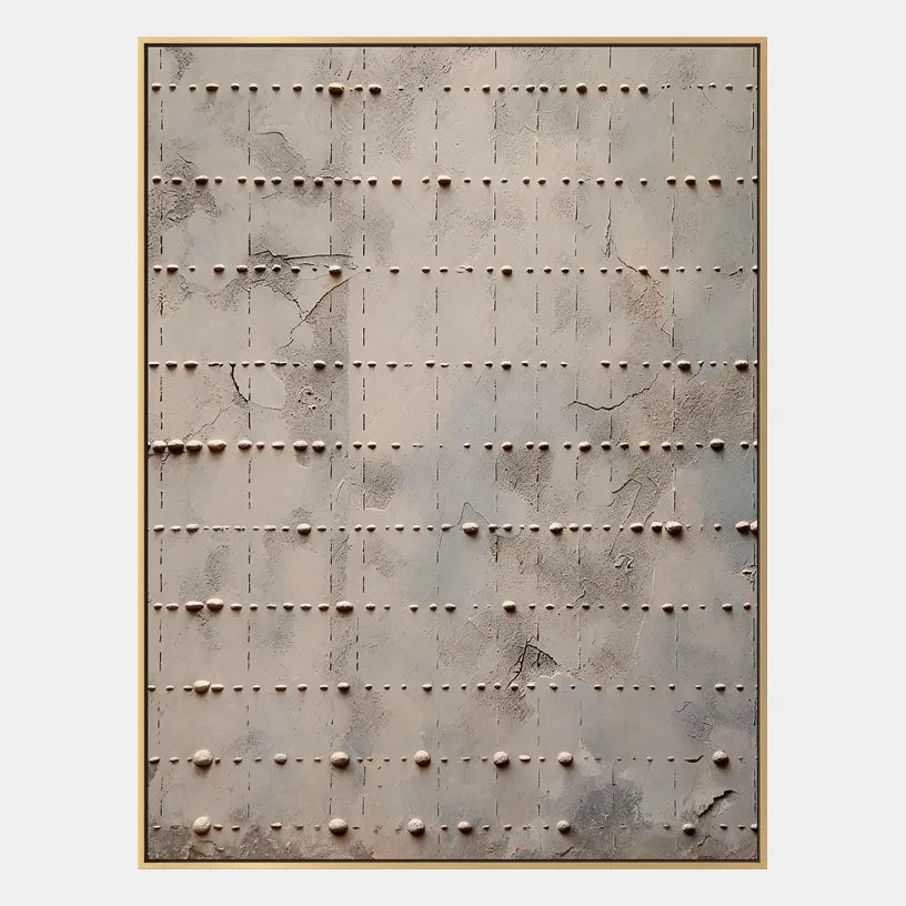 Wabi-Sabi abstract oil painting showing layered abstract marks, texture and expressive painterly movement in a brown palette.