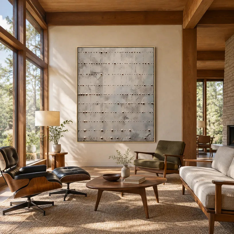 Wabi-Sabi abstract oil painting showing layered abstract marks, texture and expressive painterly movement in a brown palette.