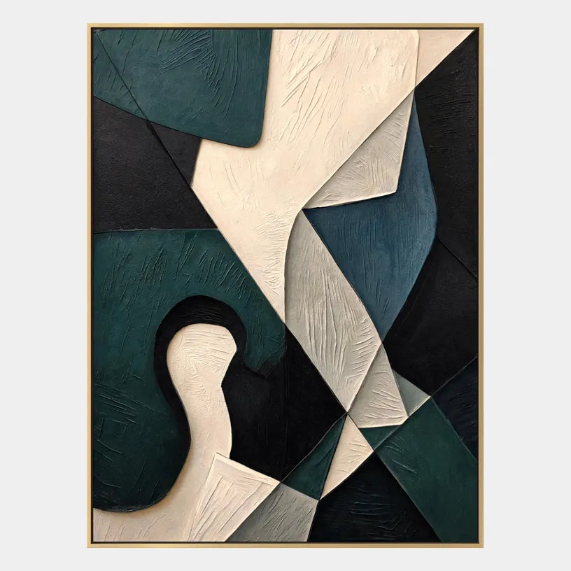 Wabi-Sabi abstract oil painting showing layered abstract marks, texture and expressive painterly movement in a black palette.