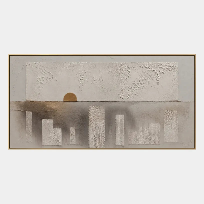 Wabi-Sabi abstract oil painting showing layered abstract marks, texture and expressive painterly movement in a brown palette.