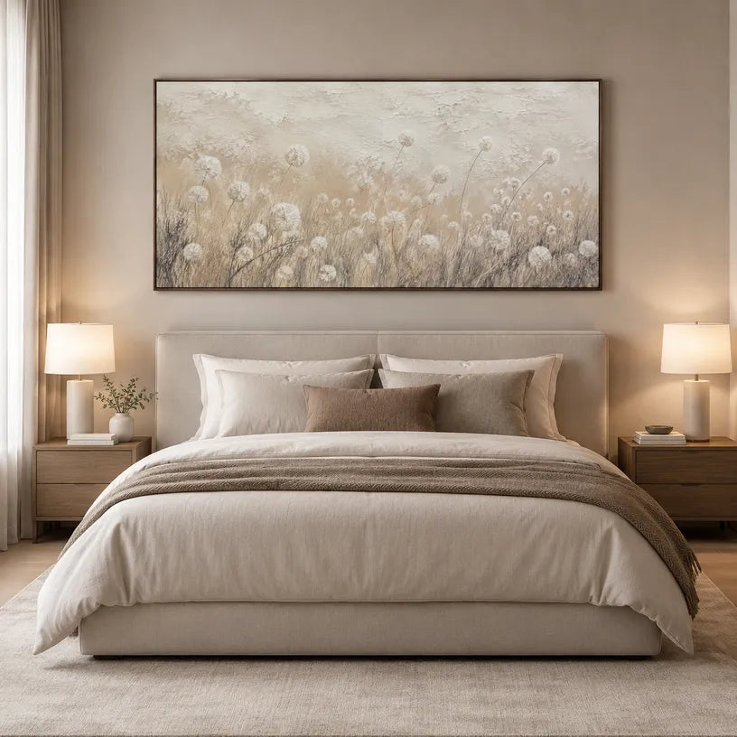 Wabi-Sabi abstract oil painting showing layered abstract marks, texture and expressive painterly movement in a brown palette.