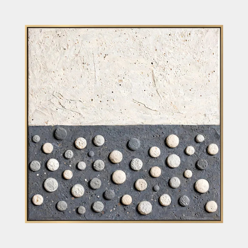 Wabi-Sabi abstract oil painting showing layered abstract marks, texture and expressive painterly movement.