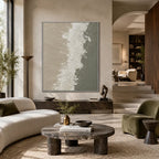 Wabi-Sabi abstract oil painting showing layered abstract marks, texture and expressive painterly movement in a brown palette.