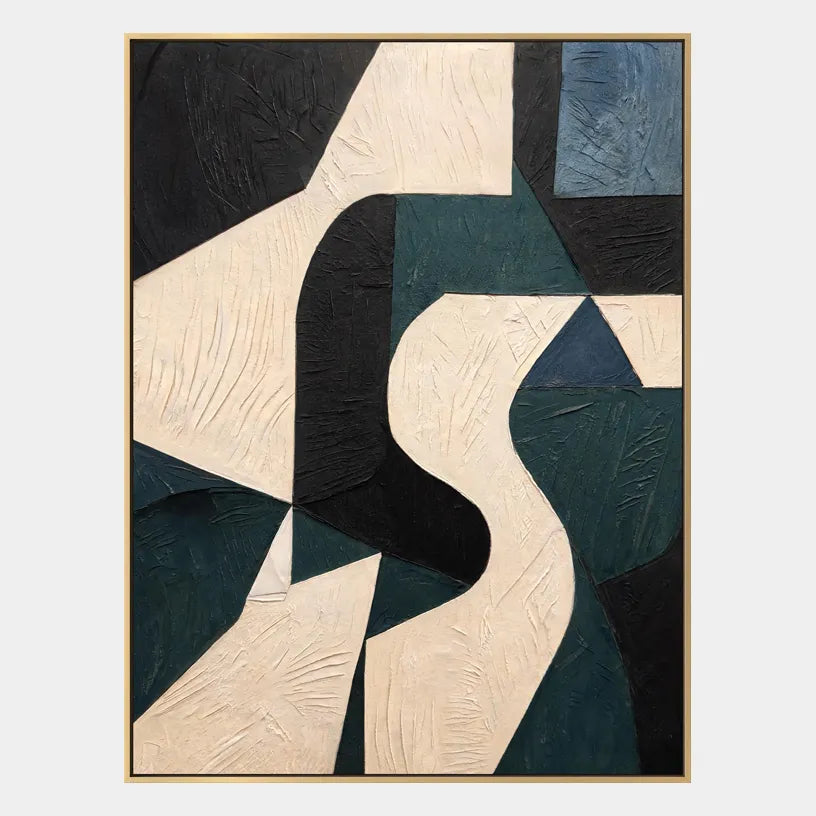 Wabi-Sabi abstract oil painting showing layered abstract marks, texture and expressive painterly movement in a beige palette.
