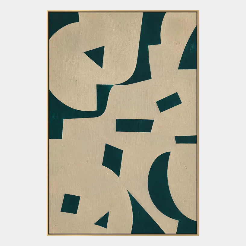 Wabi-Sabi abstract oil painting showing layered abstract marks, texture and expressive painterly movement in a beige palette.