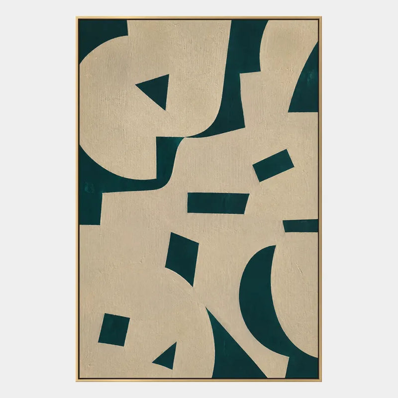 Pintura al óleo abstracta y conceptual Wabi-Sabi que presenta marcas abstractas en capas, textura y movimiento pictórico expresivo en una paleta beige.