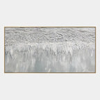 Wabi-Sabi abstract oil painting showing layered abstract marks, texture and expressive painterly movement in a grey palette.
