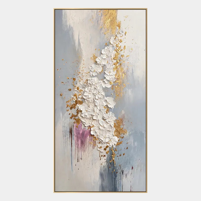 Wabi-Sabi abstract oil painting showing layered abstract marks, texture and expressive painterly movement in a grey palette.