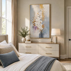 Wabi-Sabi abstract oil painting showing layered abstract marks, texture and expressive painterly movement in a grey palette.