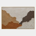 Wabi-Sabi abstract oil painting showing layered abstract marks, texture and expressive painterly movement in a brown palette.