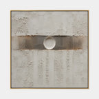 Wabi-Sabi abstract oil painting showing layered abstract marks, texture and expressive painterly movement in a grey palette.