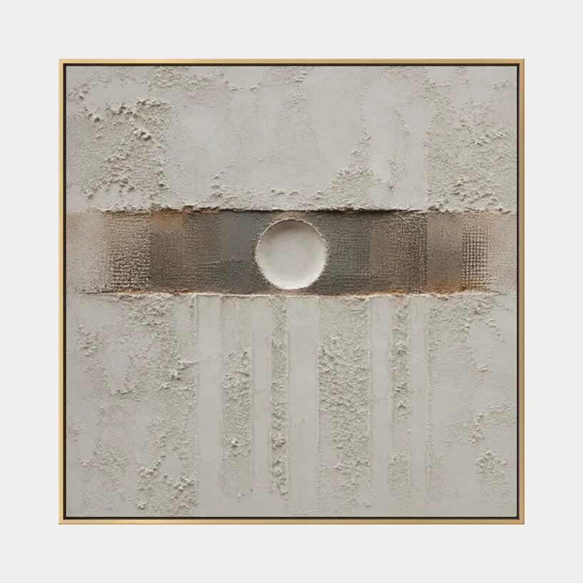 Wabi-Sabi abstract oil painting showing layered abstract marks, texture and expressive painterly movement in a grey palette.
