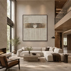Wabi-Sabi abstract oil painting showing layered abstract marks, texture and expressive painterly movement in a grey palette.