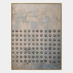 Wabi-Sabi abstract oil painting showing layered abstract marks, texture and expressive painterly movement in a brown palette.