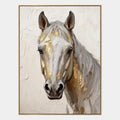 Dipinto a olio con animali Wabi-Sabi che presenta un soggetto animale espressivo reso con pennellate visibili in una tavolozza grigia.