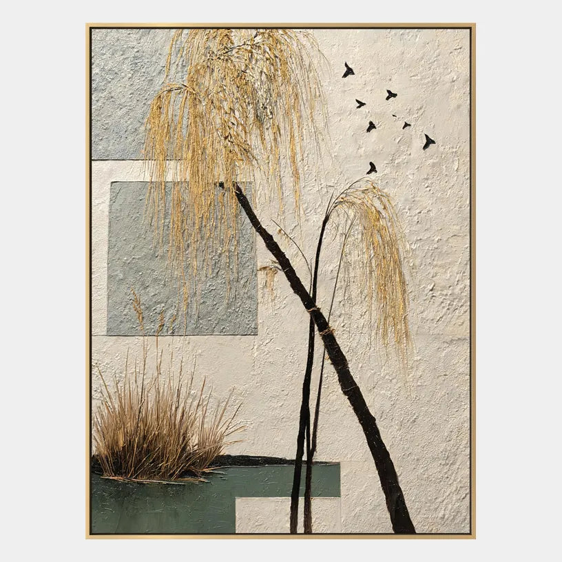 Wabi-Sabi abstract oil painting showing layered abstract marks, texture and expressive painterly movement in a beige palette.