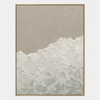 Wabi-Sabi abstract oil painting showing layered abstract marks, texture and expressive painterly movement in a grey palette.