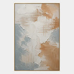 Wabi-Sabi abstract oil painting showing layered abstract marks, texture and expressive painterly movement in a grey palette.
