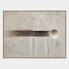 Wabi-Sabi abstract oil painting showing layered abstract marks, texture and expressive painterly movement in a grey palette.