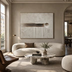 Wabi-Sabi abstract oil painting showing layered abstract marks, texture and expressive painterly movement in a grey palette.