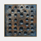 Wabi-Sabi abstract oil painting showing layered abstract marks, texture and expressive painterly movement in a brown palette.