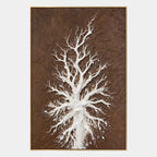 Wabi-Sabi abstract oil painting showing layered abstract marks, texture and expressive painterly movement in a brown palette.