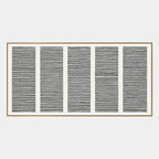 Wabi-Sabi abstract oil painting showing layered abstract marks, texture and expressive painterly movement in a grey palette.