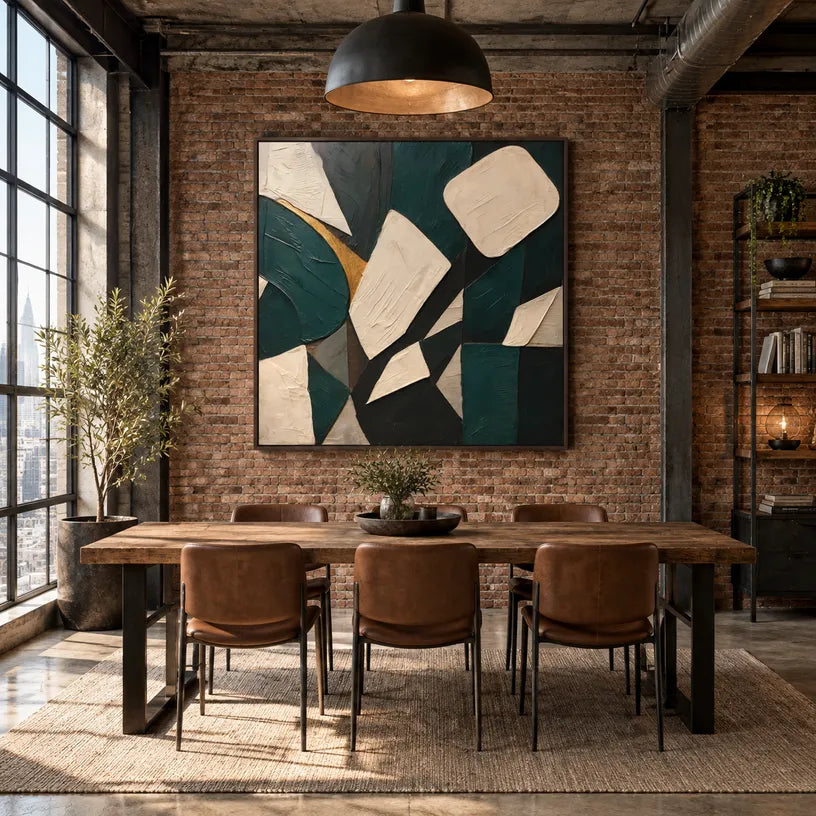 Wabi-Sabi abstract oil painting showing layered abstract marks, texture and expressive painterly movement in a black palette.