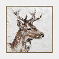 Dipinto a olio con animali Wabi-Sabi che presenta un soggetto animale espressivo reso con pennellate visibili in una tavolozza marrone.