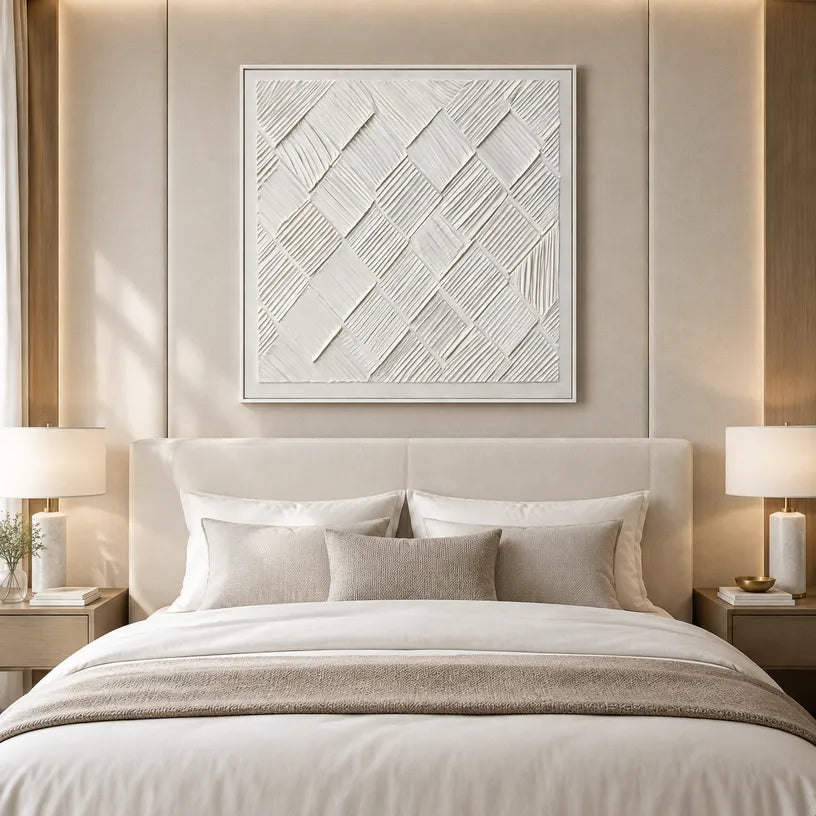 Wabi-Sabi abstract oil painting showing layered abstract marks, texture and expressive painterly movement in a grey palette.