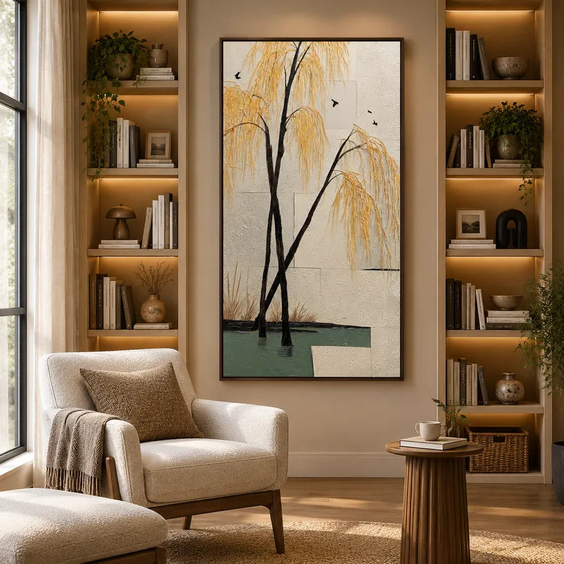 Wabi-Sabi abstract oil painting showing layered abstract marks, texture and expressive painterly movement in a brown palette.