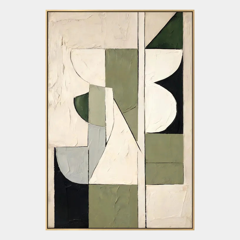 Wabi-Sabi abstract oil painting showing layered abstract marks, texture and expressive painterly movement in a beige palette.