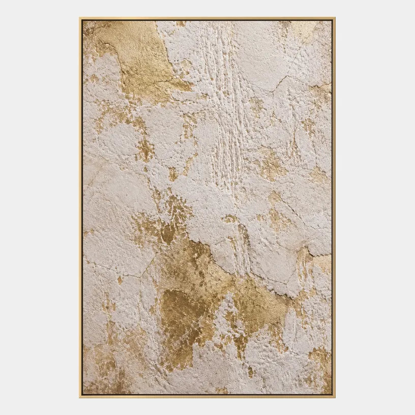 Wabi-Sabi abstract oil painting showing layered abstract marks, texture and expressive painterly movement in a beige palette.