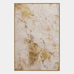 Wabi-Sabi abstract oil painting showing layered abstract marks, texture and expressive painterly movement in a beige palette.