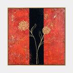 Wabi-Sabi abstract oil painting showing layered abstract marks, texture and expressive painterly movement in a brown palette.