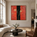 Wabi-Sabi abstract oil painting showing layered abstract marks, texture and expressive painterly movement in a brown palette.