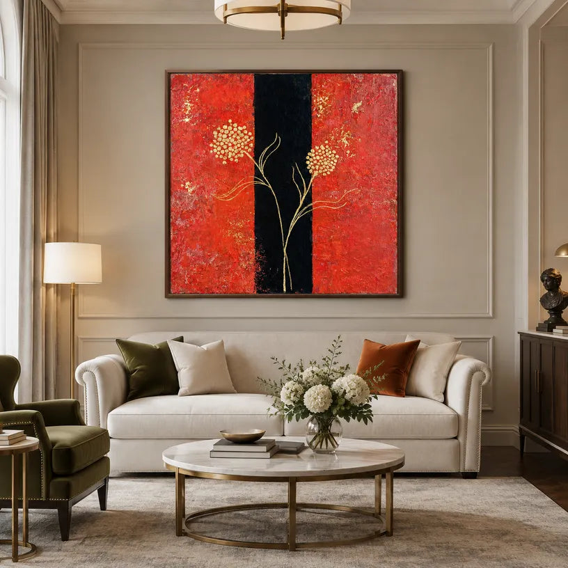 Wabi-Sabi abstract oil painting showing layered abstract marks, texture and expressive painterly movement in a brown palette.