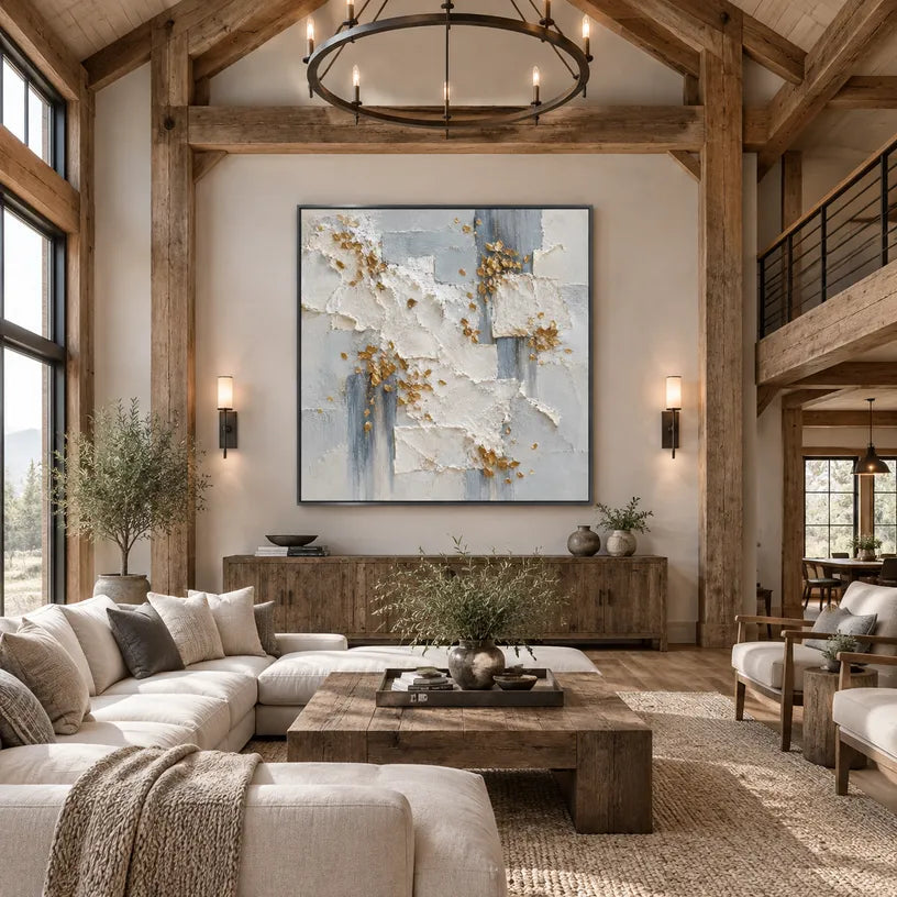 Wabi-Sabi abstract oil painting showing layered abstract marks, texture and expressive painterly movement in a grey palette.