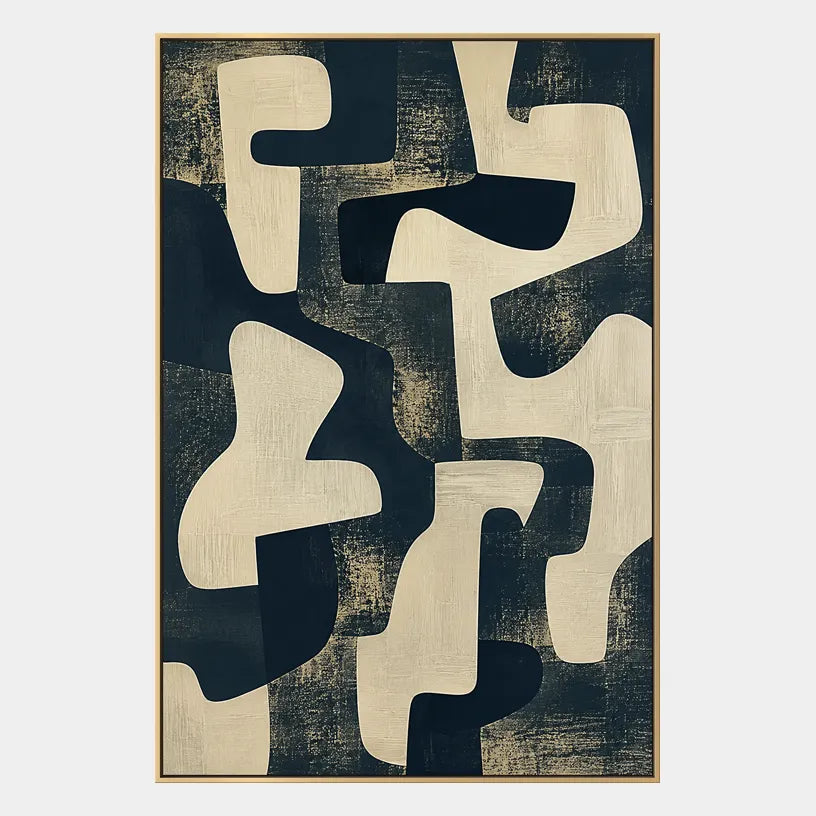 Wabi-Sabi abstract oil painting showing layered abstract marks, texture and expressive painterly movement.
