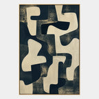 Wabi-Sabi abstract oil painting showing layered abstract marks, texture and expressive painterly movement.