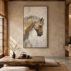 Wabi-Sabi abstract oil painting showing layered abstract marks, texture and expressive painterly movement.