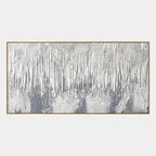 Wabi-Sabi abstract oil painting showing layered abstract marks, texture and expressive painterly movement in a grey palette.