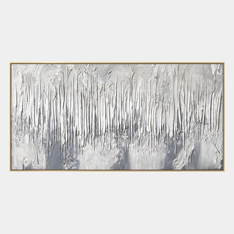 Wabi-Sabi abstract oil painting showing layered abstract marks, texture and expressive painterly movement in a grey palette.