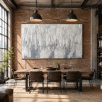 Wabi-Sabi abstract oil painting showing layered abstract marks, texture and expressive painterly movement in a grey palette.
