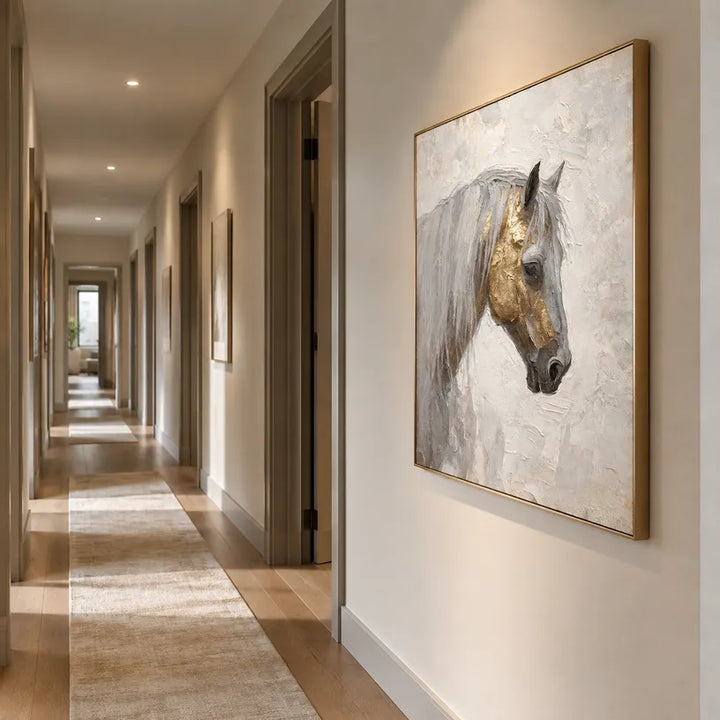 Wabi-Sabi animals oil painting featuring an expressive animal subject rendered with visible brushwork in a grey palette.